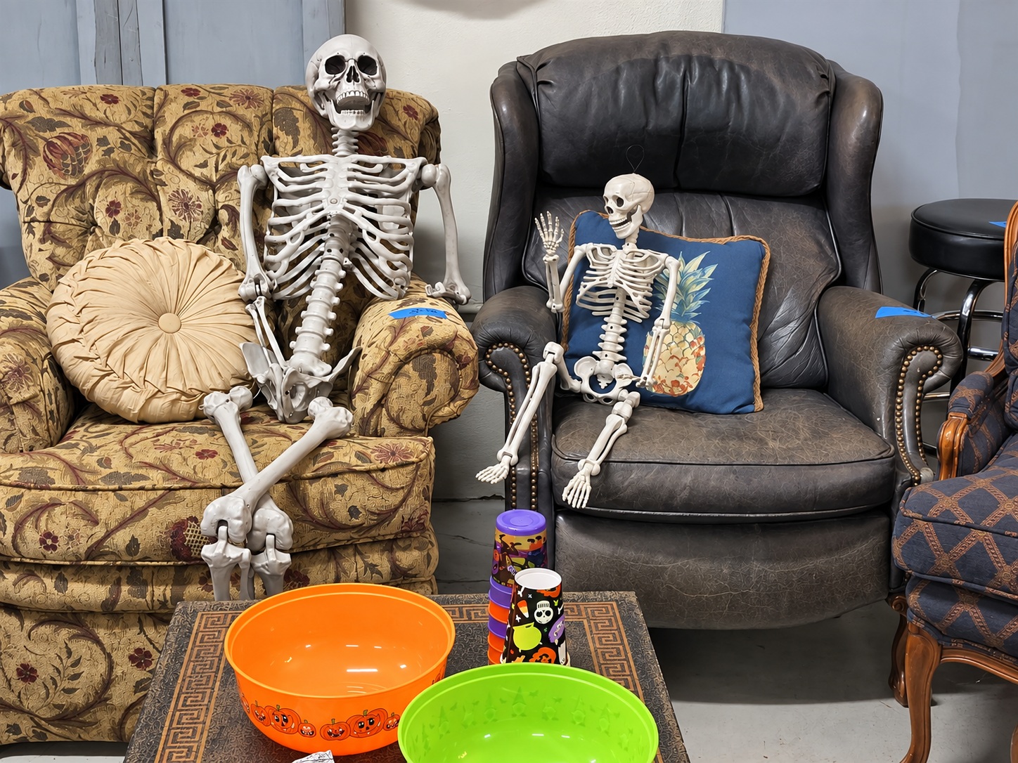 Armchairs and seasonal decor